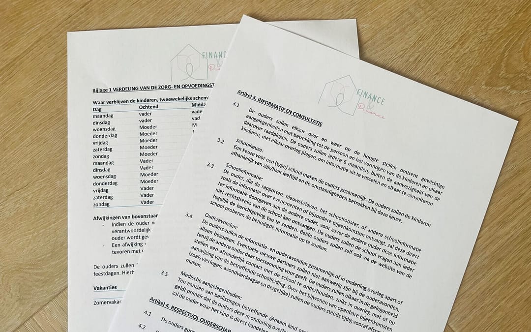 ouderschapsplan bij scheiding